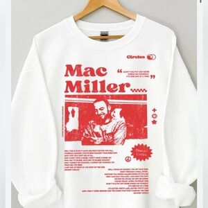 Mac Miller Circles crewneck sweatshirt red graphics and lyrics from size small